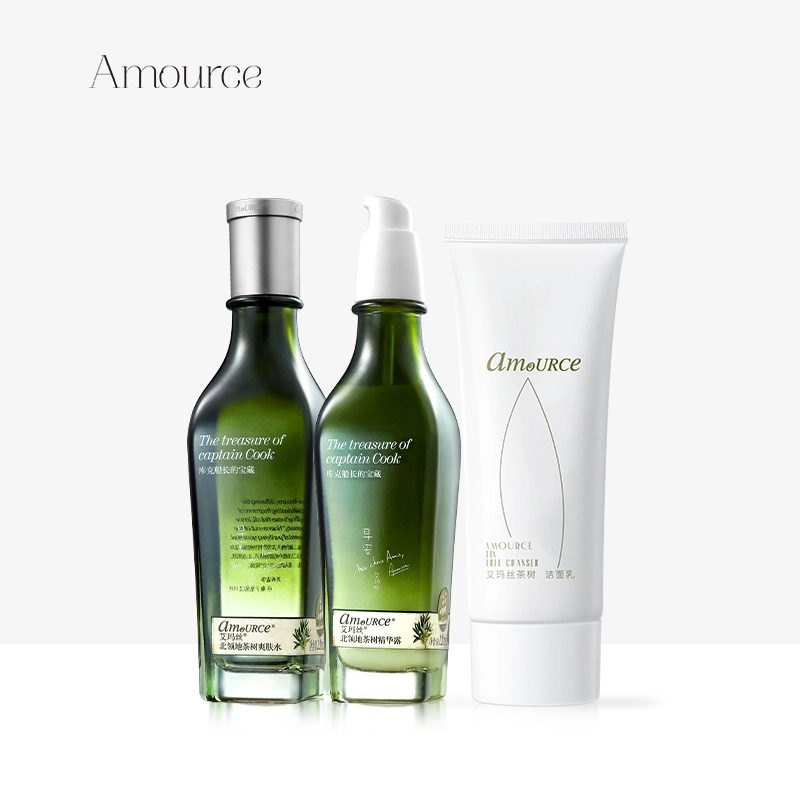 sex 4 Amource Tea Tree Cleaser, Toner, Essence Skin Care Set Anti-acne Nourishing Hydrating Gift Set