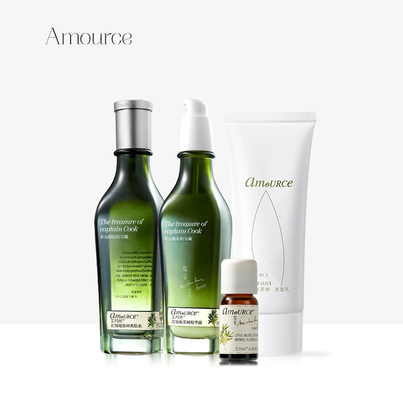 1sex 5 Amource Tea Tree Cleaser, Toner, Essence Skin Care Set Anti-acne Nourishing Hydrating Gift Set